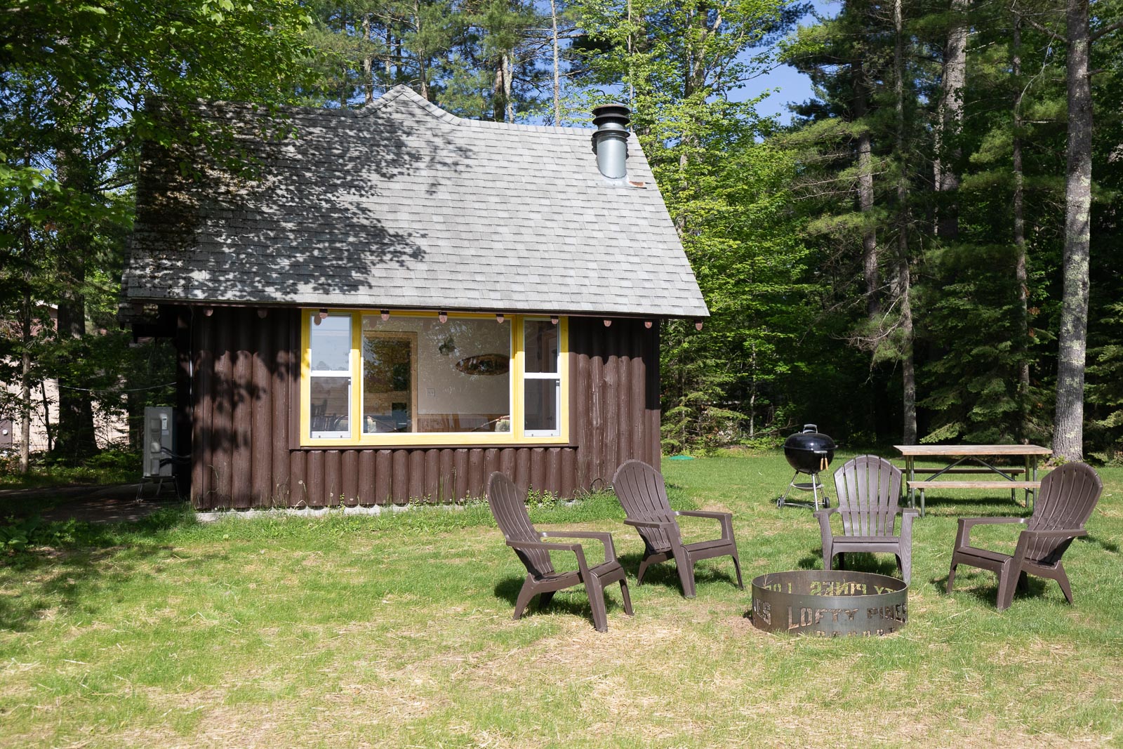 Bavarian cabin outside fireplace