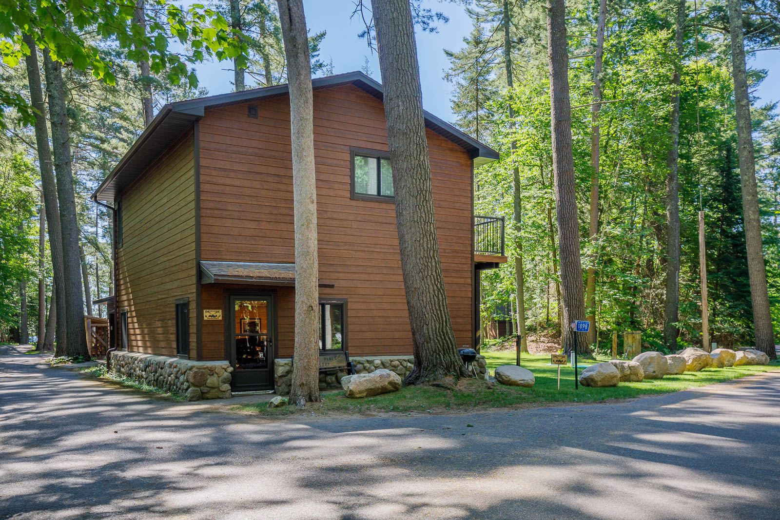Spruce cabin outdoor shot